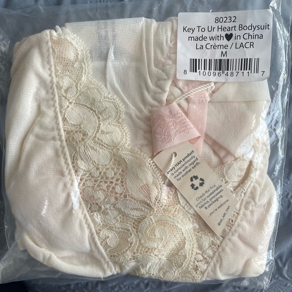 Free People X HAH Key to Ur Heart Bodysuit La Crème - Picture 4 of 8